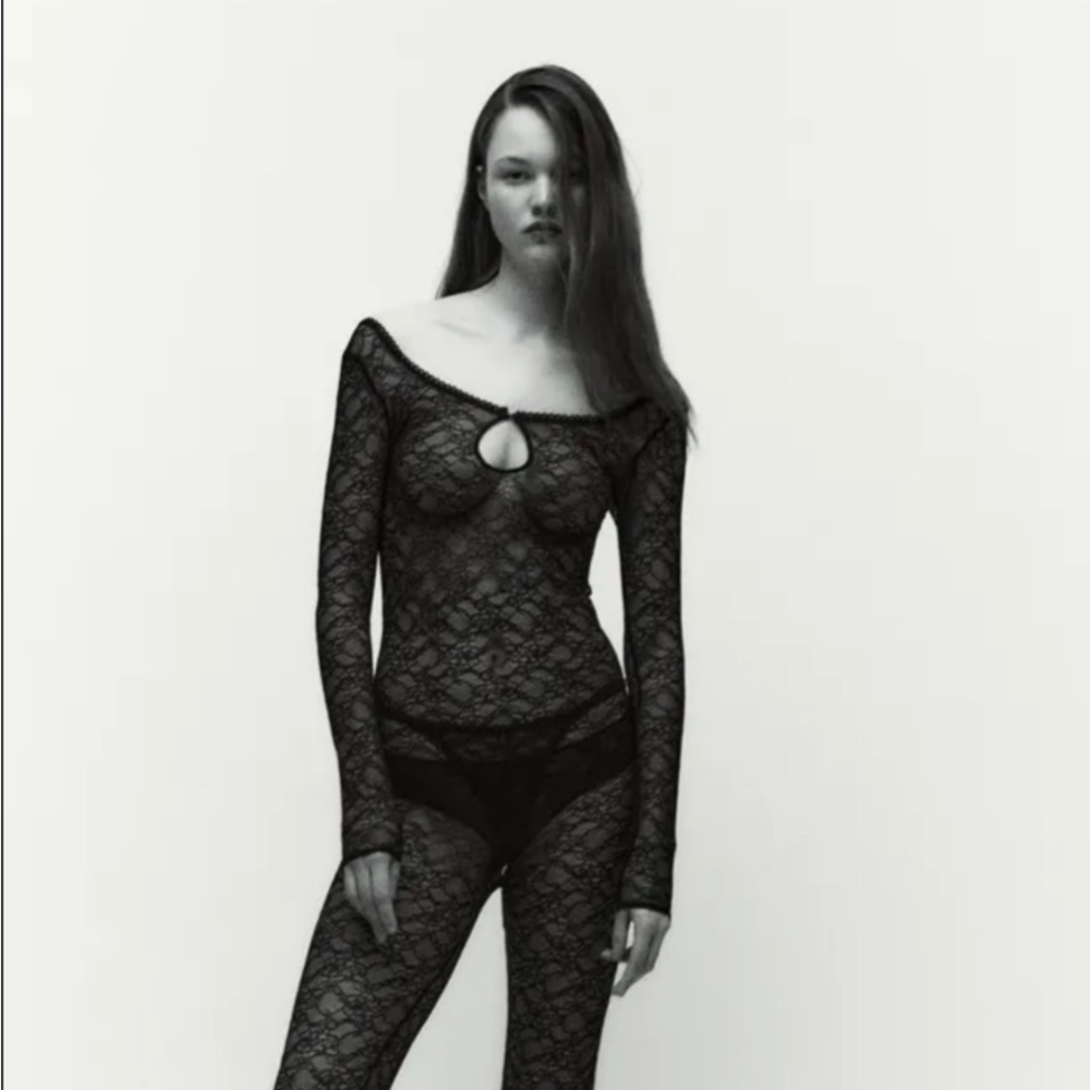 Zara lace bodysuit off shoulder